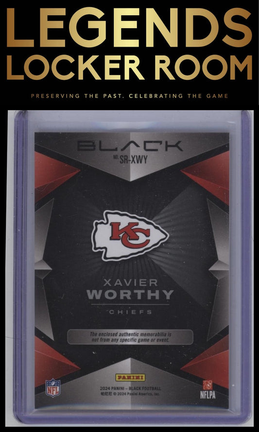 2024 Panini Black #SR-XWY Xavier Worthy Sizeable Rookie Memorabilia #/150