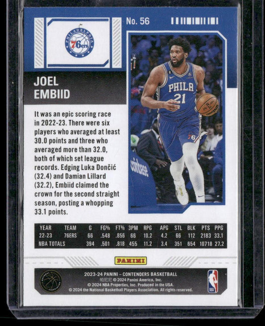 2023-24 Panini Contenders #56 Joel Embiid Season Ticket Retail