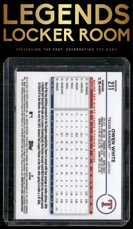 2024 Topps Chrome #211 Owen White Refractors