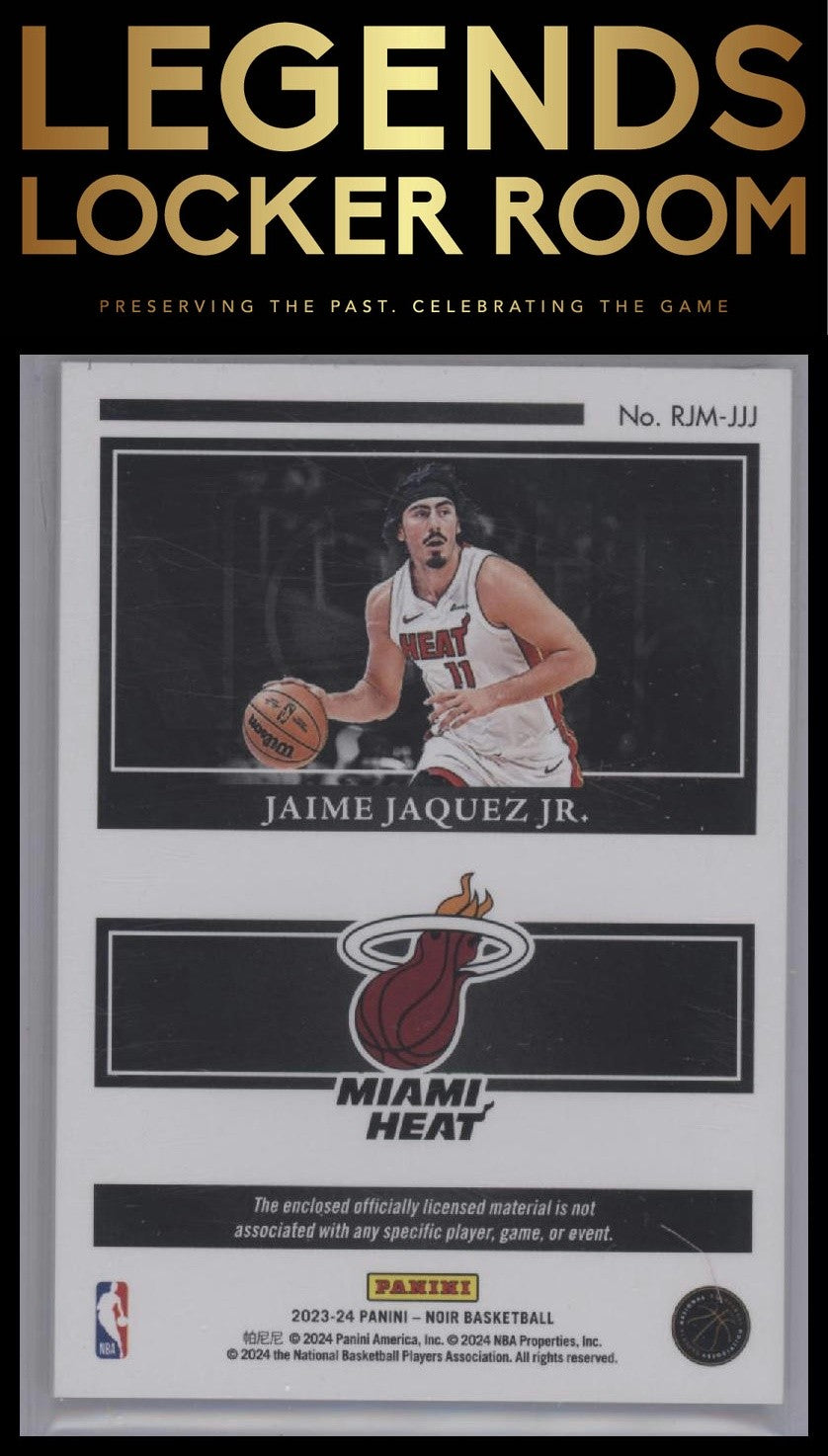 2023-24 Panini Noir #RJM-JJJ Jaime Jaquez Jr. Rookie Jumbo Material #/99