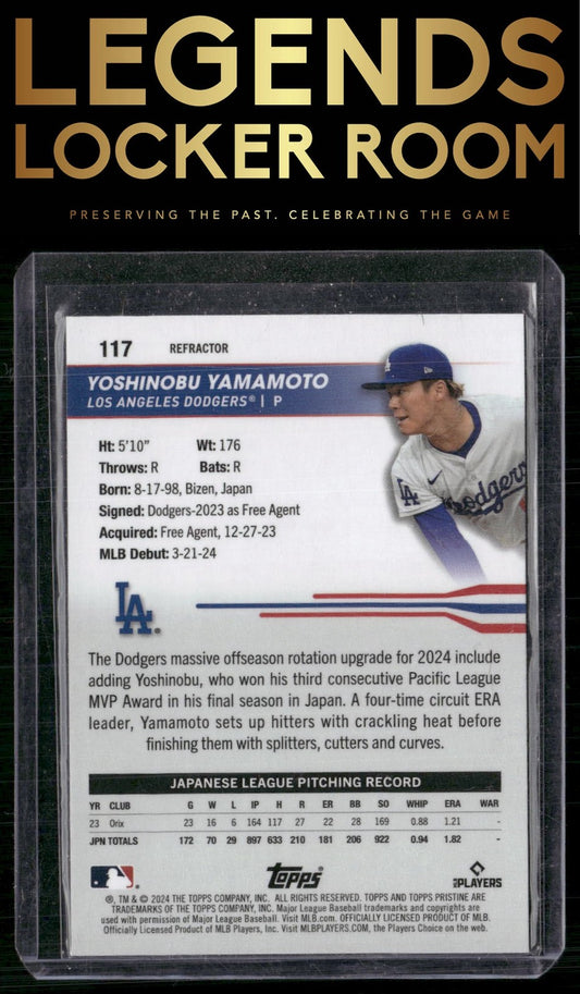 2024 Topps Pristine #117 Yoshinobu Yamamoto Pristine Refractors
