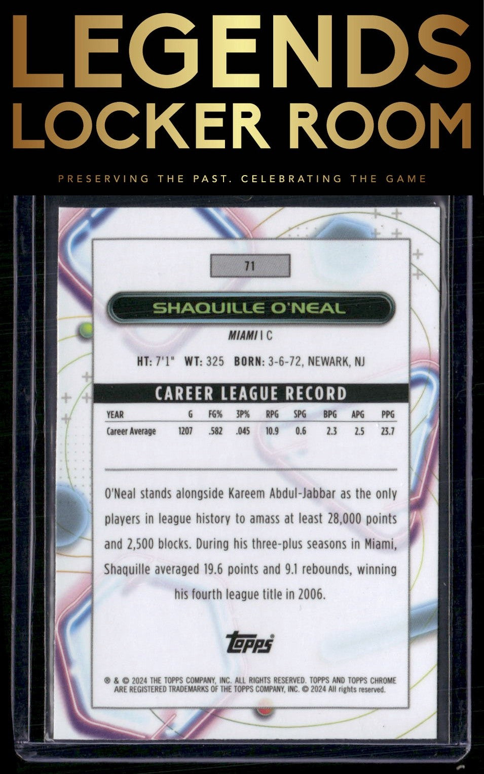 2023-24 Topps Chrome Cosmic #71 Shaquille O'Neal