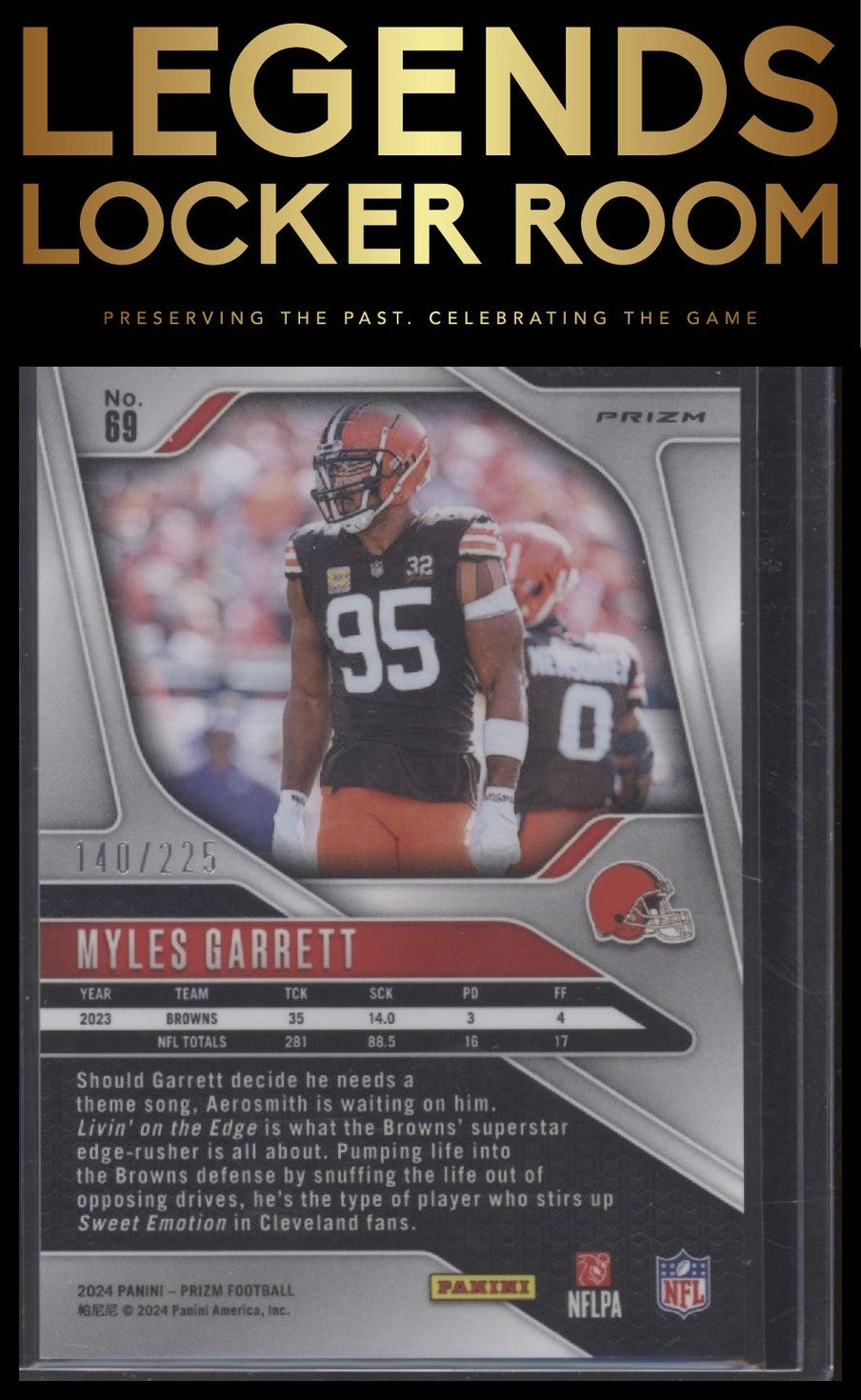 2024 Panini Prizm #69 Myles Garrett Purple Ice #/225
