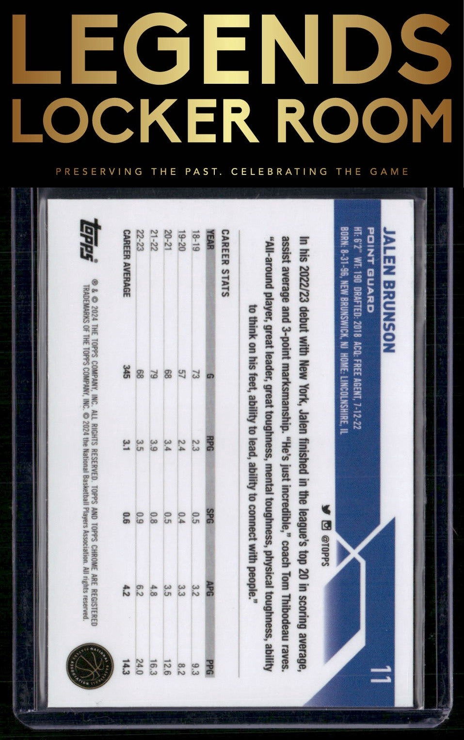 2023-24 Topps Chrome Sapphire Edition #11 Jalen Brunson