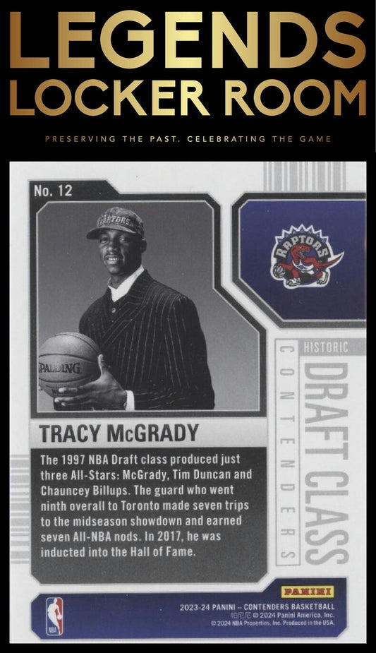 2023-24 Panini Contenders #12 Tracy McGrady Historic Draft Class Contenders
