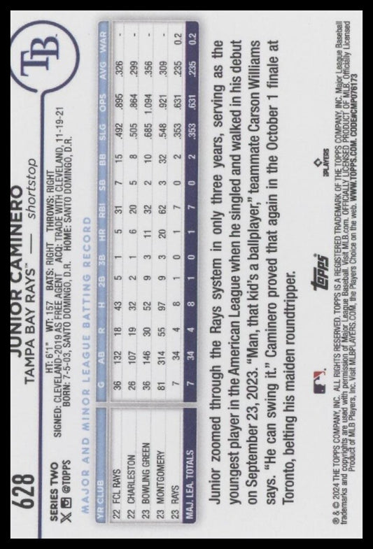 2024 Topps #628 Junior Caminero