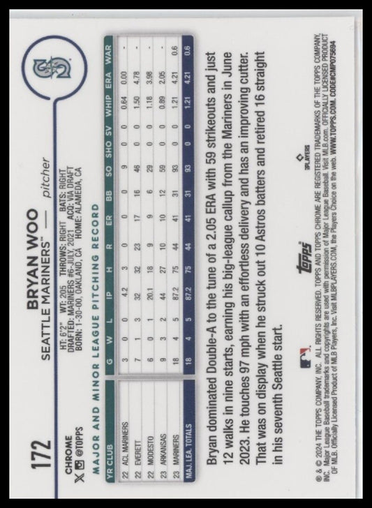 2024 Topps Chrome #172 Bryan Woo