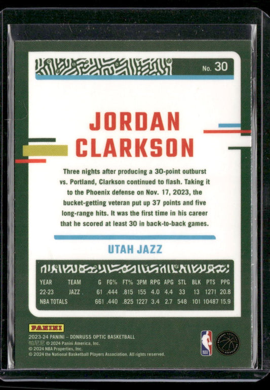 2023-24 Donruss Optic #30 Jordan Clarkson