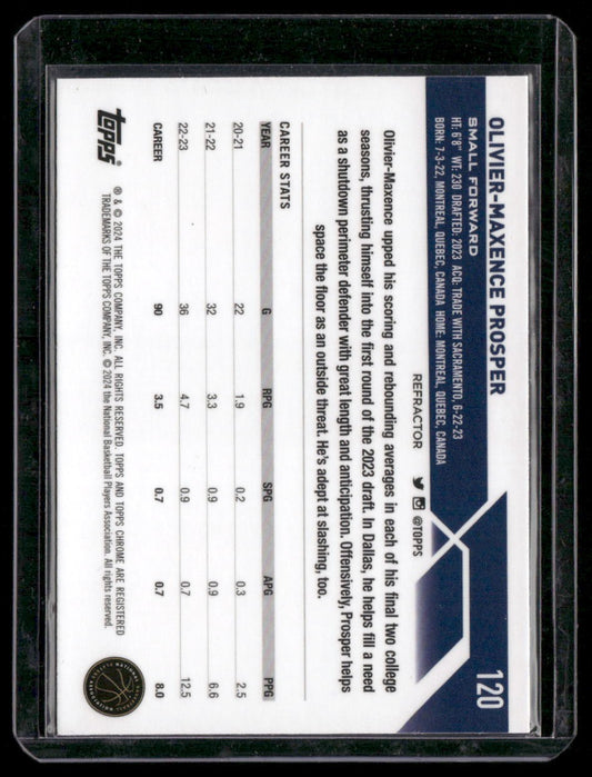 2023-24 Topps Chrome #120 Olivier-Maxence Prosper Refractors