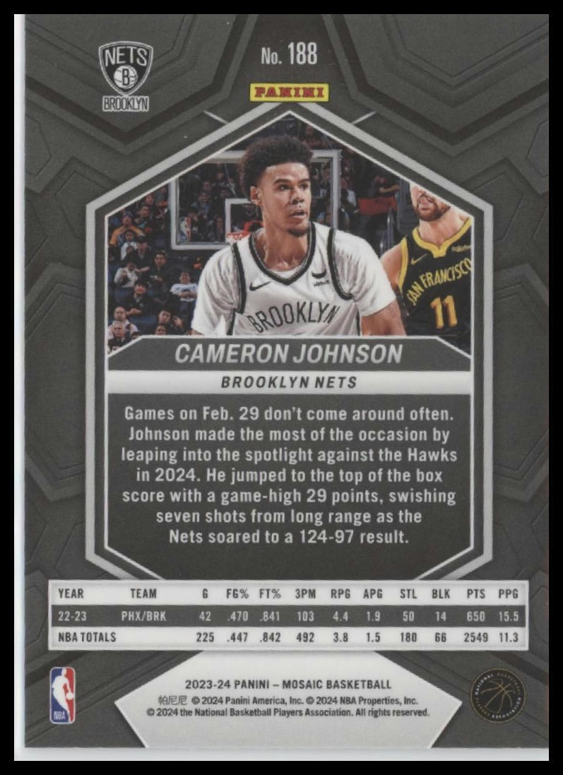 2023-24 Panini Mosaic #188 Cameron Johnson