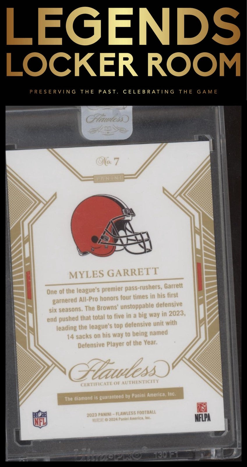 2023 Panini Flawless #7 Myles Garrett All-Pro Gem #/10