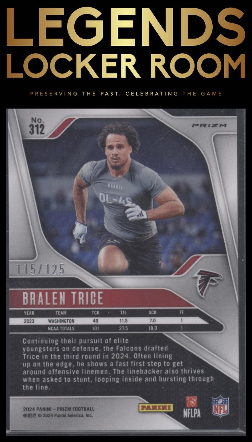 2024 Panini Prizm #312 Bralen Trice Purple #/125