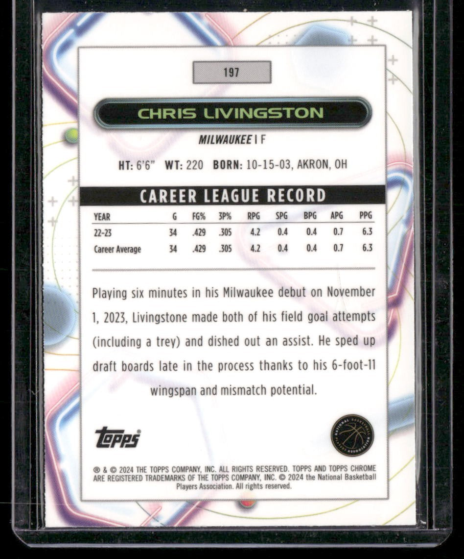 2023-24 Topps Chrome Cosmic #197 Chris Livingston