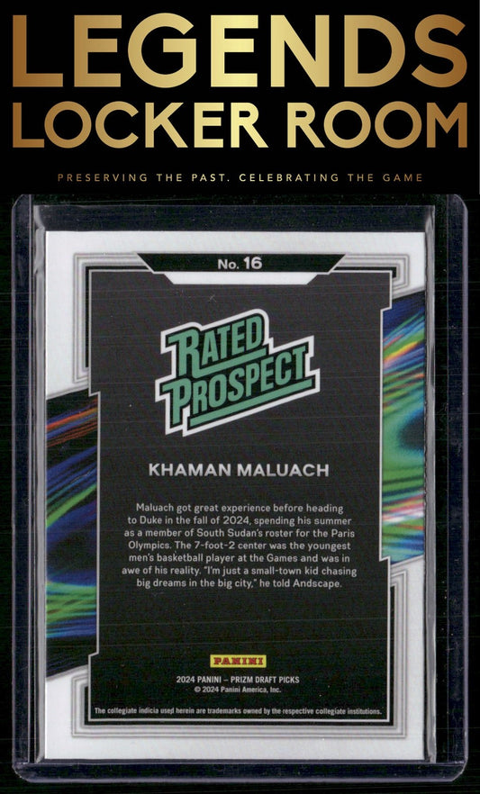 2024 Panini Prizm Draft Picks #16 Khaman Maluach Rated Prospect