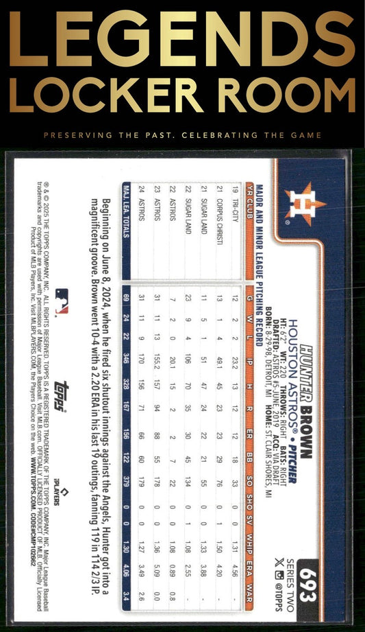 2025 Topps #693 Hunter Brown Holo Foil