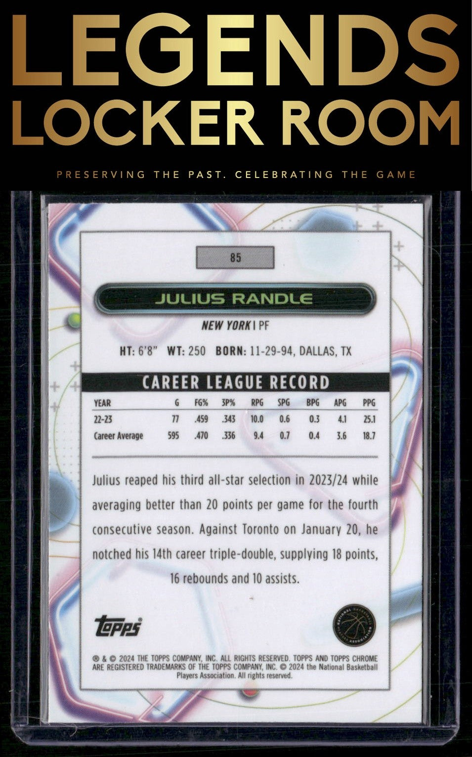 2023-24 Topps Chrome Cosmic #85 Julius Randle