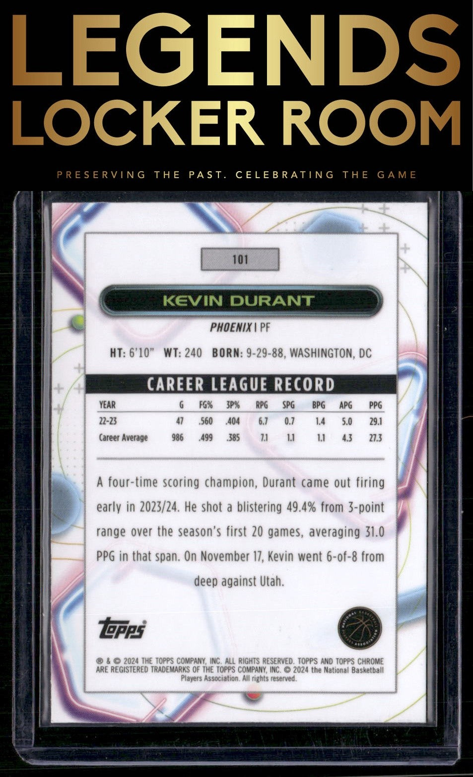 2023-24 Topps Chrome Cosmic #101 Kevin Durant