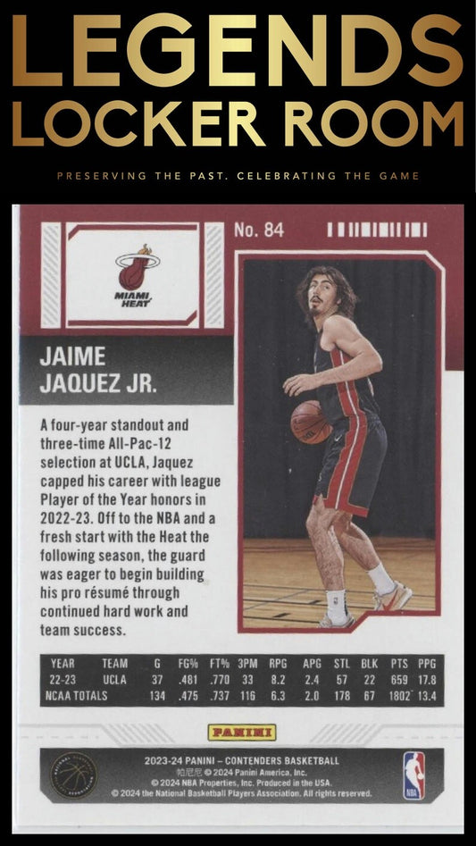 2023-24 Panini Contenders #84 Jaime Jaquez Jr. Season Ticket Retail