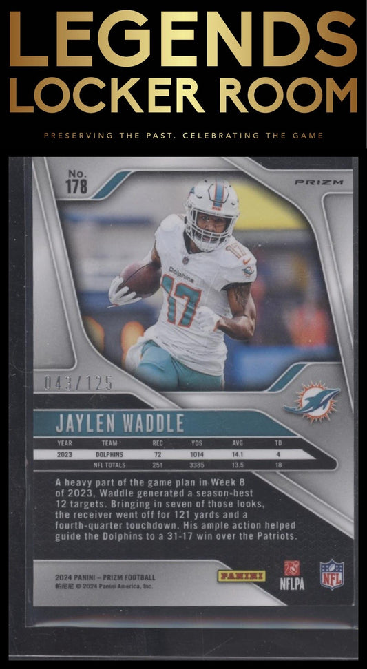 2024 Panini Prizm #178 Jaylen Waddle Purple #/125