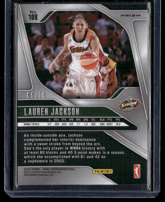 2024 Panini Prizm WNBA #108 Lauren Jackson Pink Velocity Prizms #/79