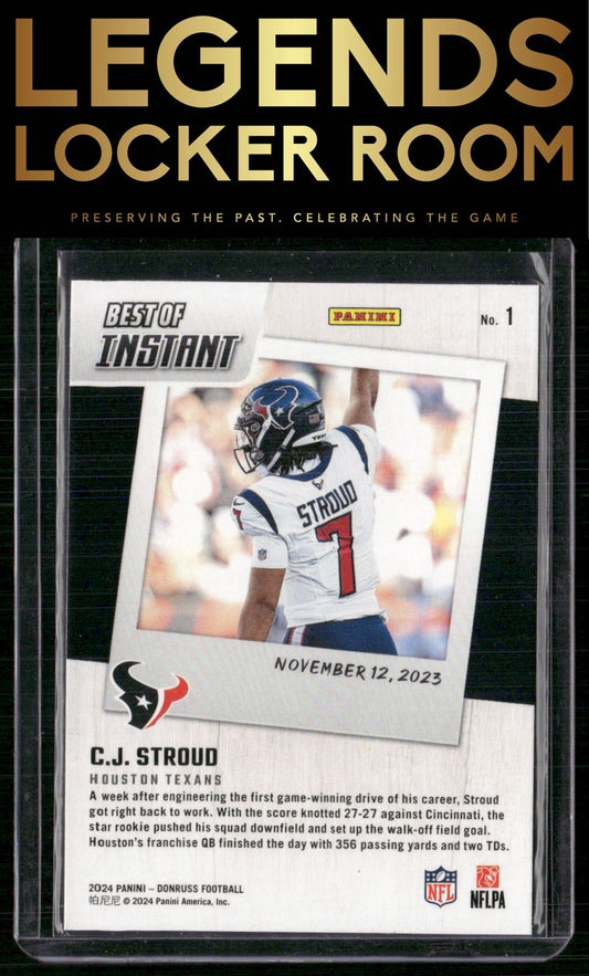 2024 Donruss #1 C.J. Stroud Best of Panini Instant