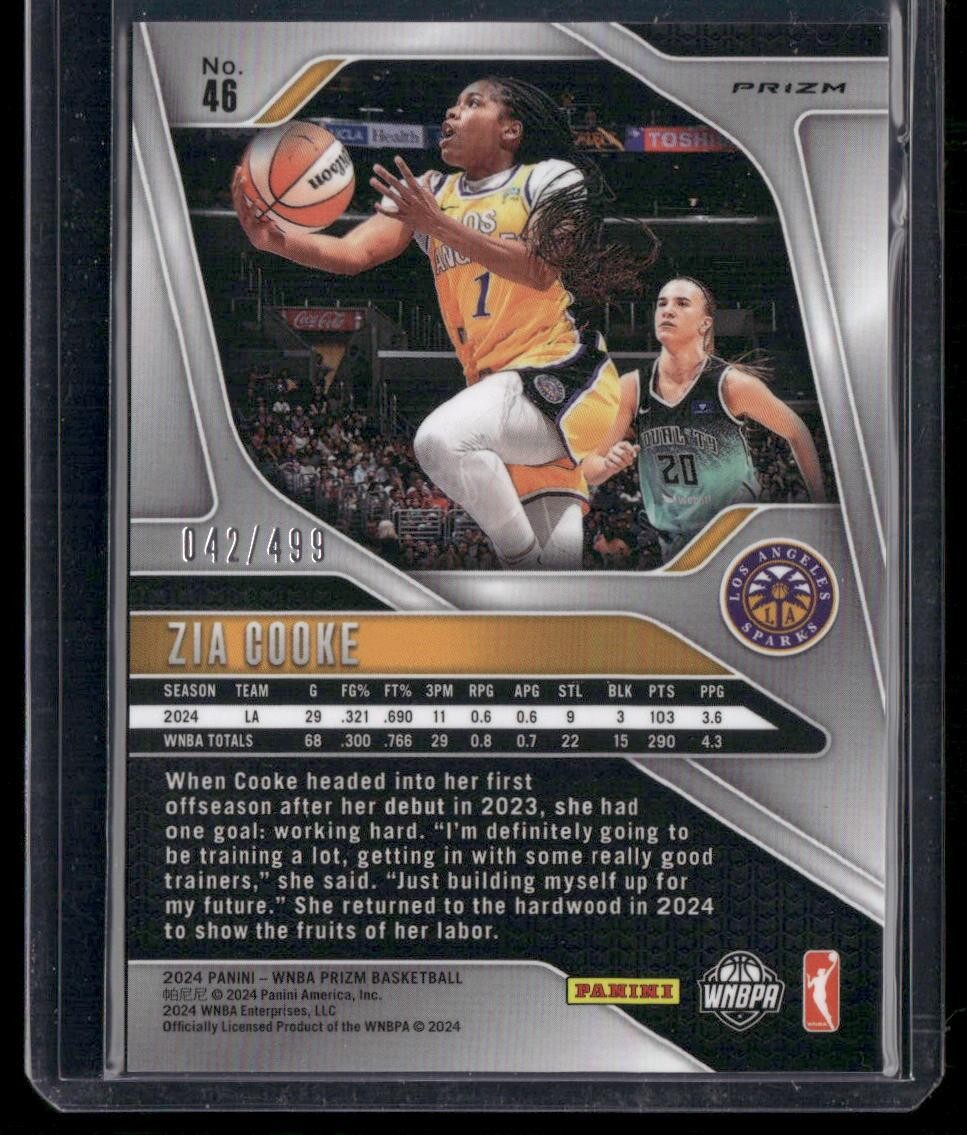 2024 Panini Prizm WNBA #46 Zia Cooke Pulsar Prizms #/499