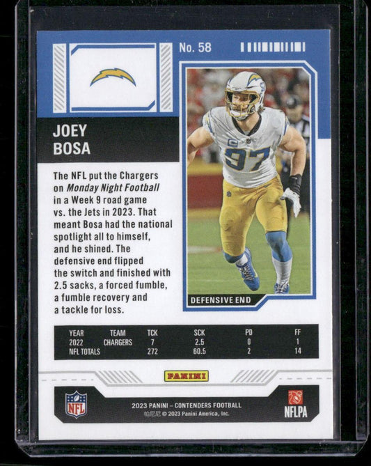 2023 Panini Contenders #58 Joey Bosa Season Ticket