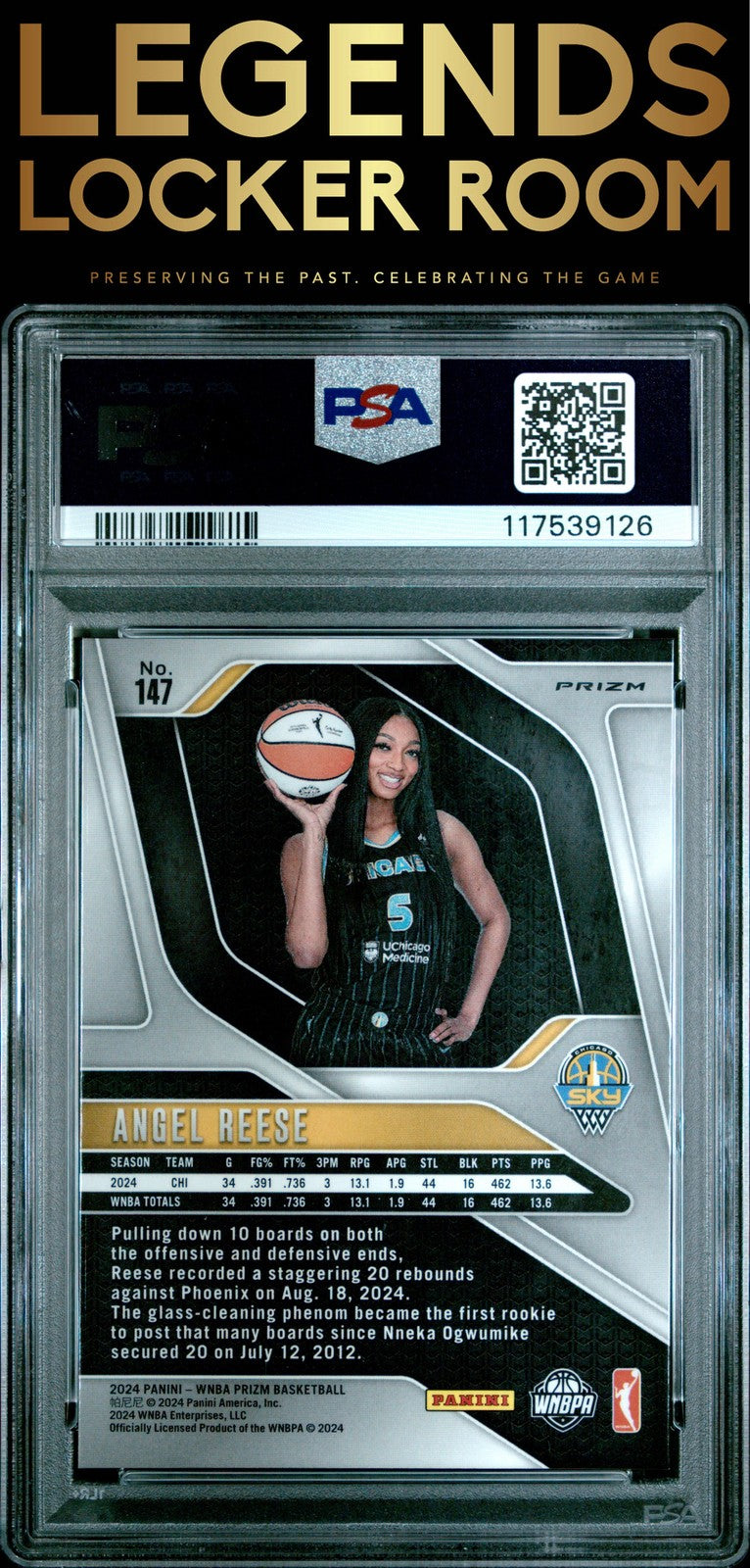 2024 Panini Prizm Wnba #147 Angel Reese Silver Prizm PSA 9