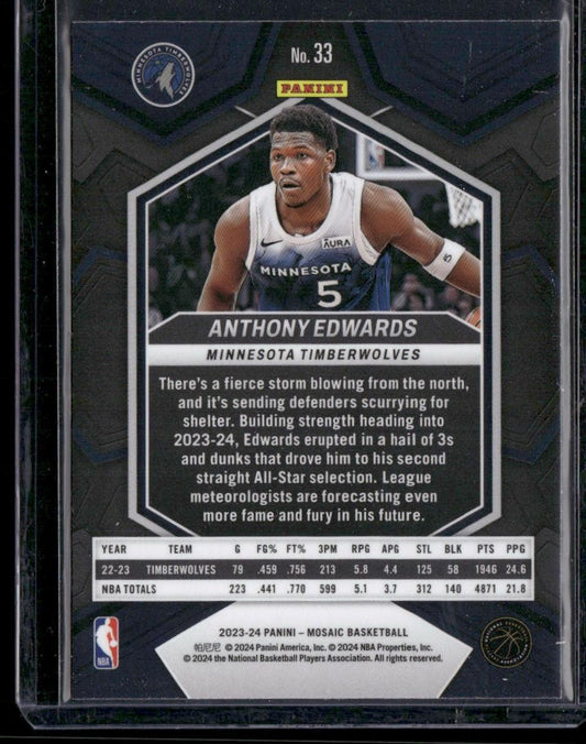 2023-24 Panini Mosaic #33 Anthony Edwards