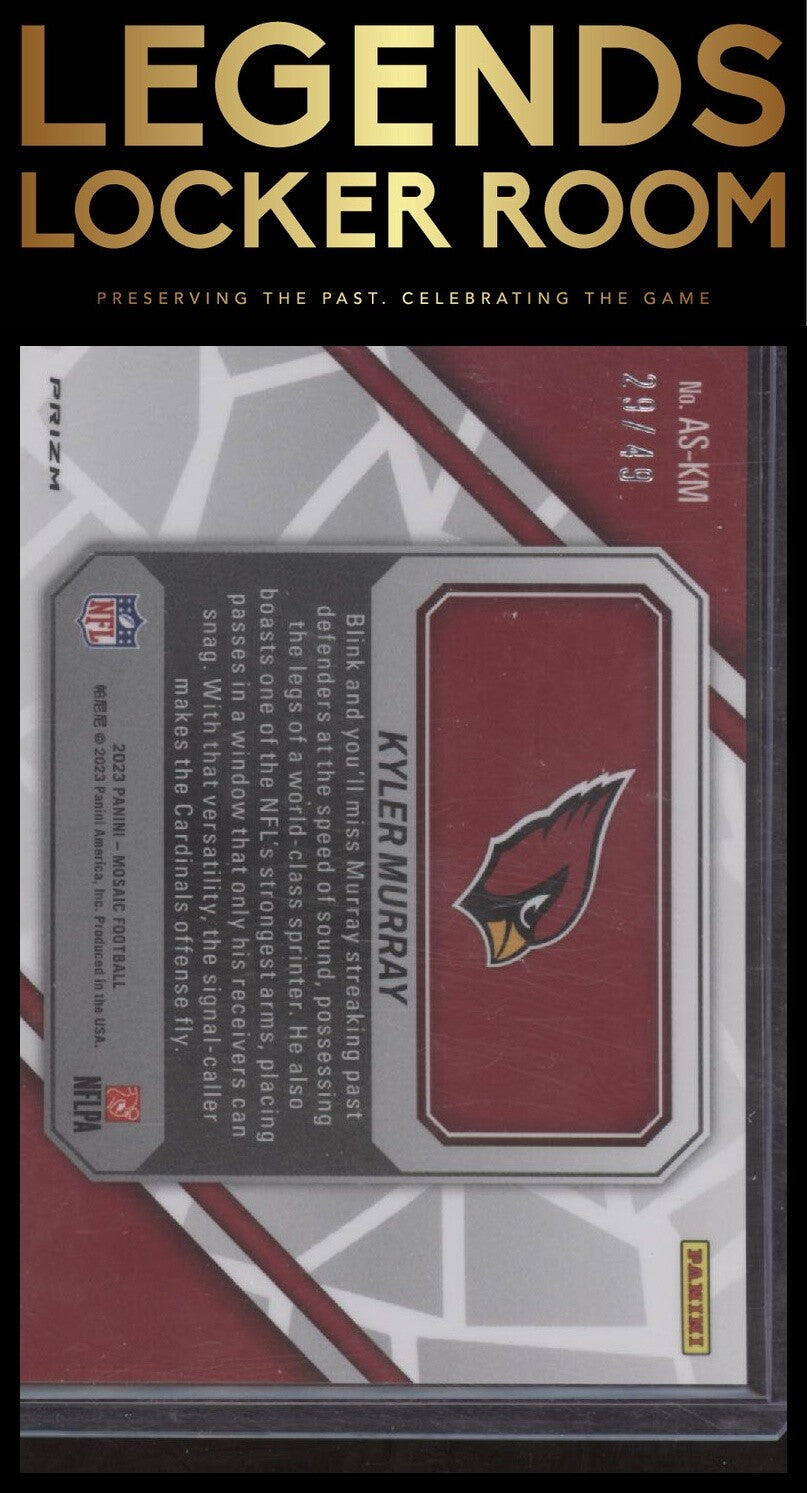 2023 Panini Mosaic #AS-KM Kyler Murray Audible Mosaic Purple #/49