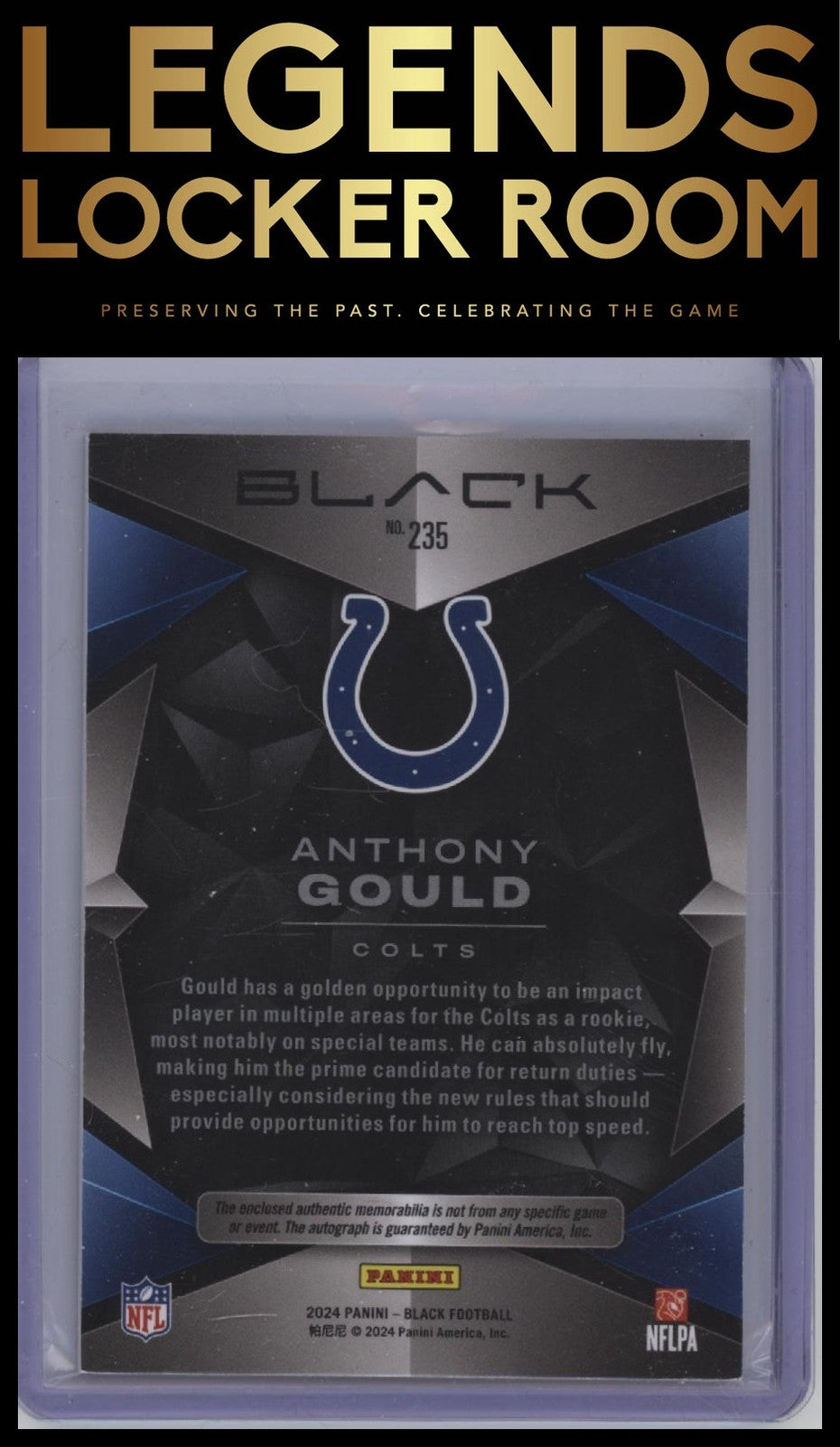 2024 Panini Black #235 Anthony Gould Royal #/150