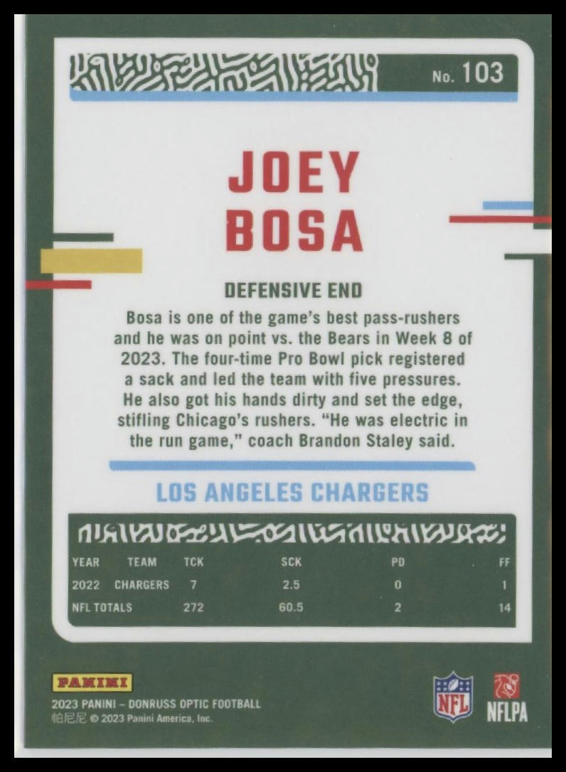 2023 Donruss Optic #103 Joey Bosa