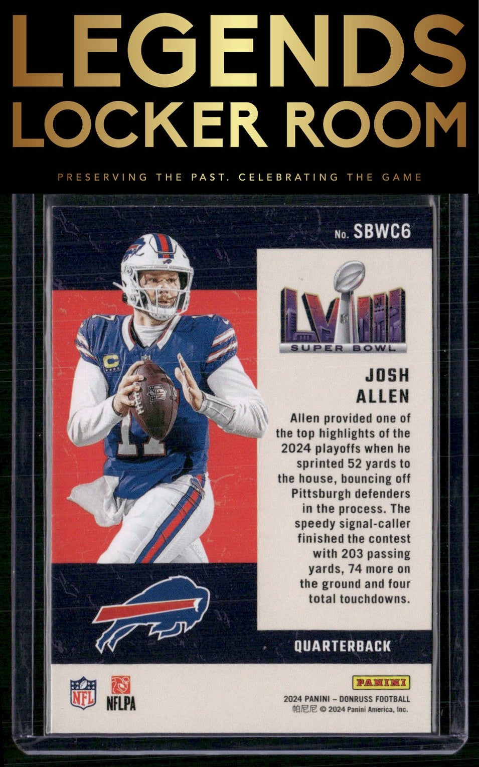 2024 Donruss #SBWC6 Josh Allen Road to the Super Bowl Wild Card