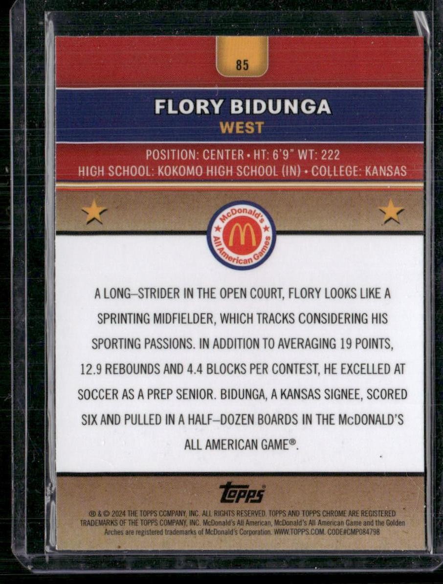 2024 Topps Chrome McDonald's All-American #85 Flory Bidunga