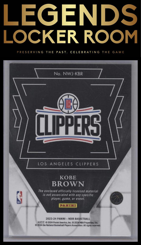 2023-24 Panini Noir #NWJ-KBR Kobe Brown New Wave Jerseys #/99