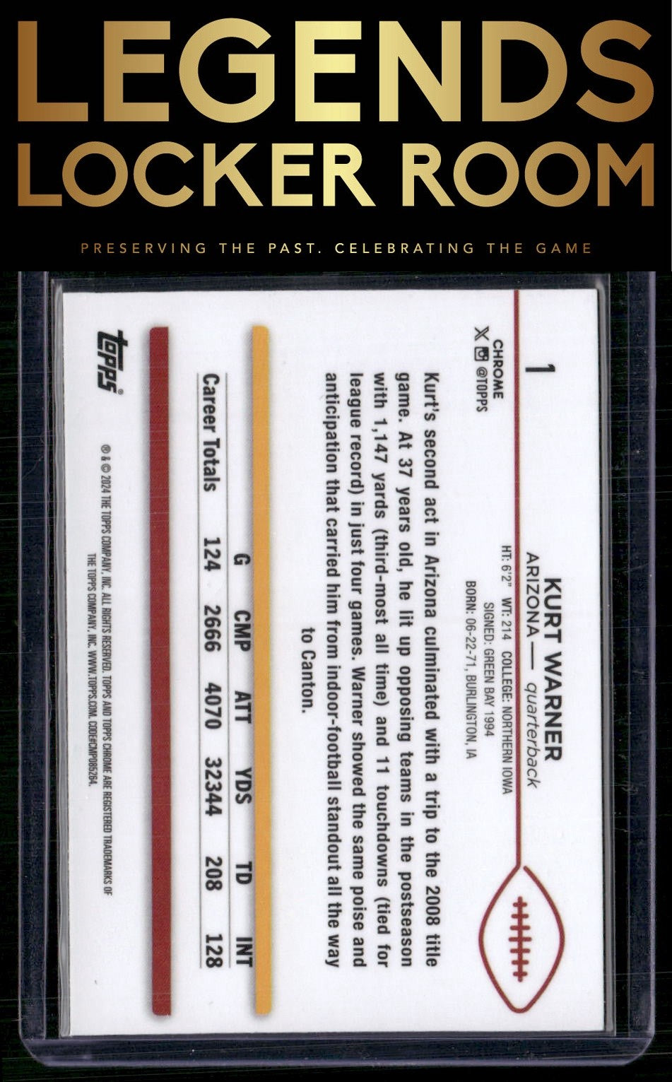 2024 Topps Chrome #1 Kurt Warner