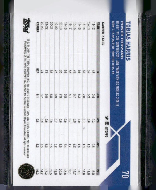 2023-24 Topps Chrome #70 Tobias Harris Magenta Refractors