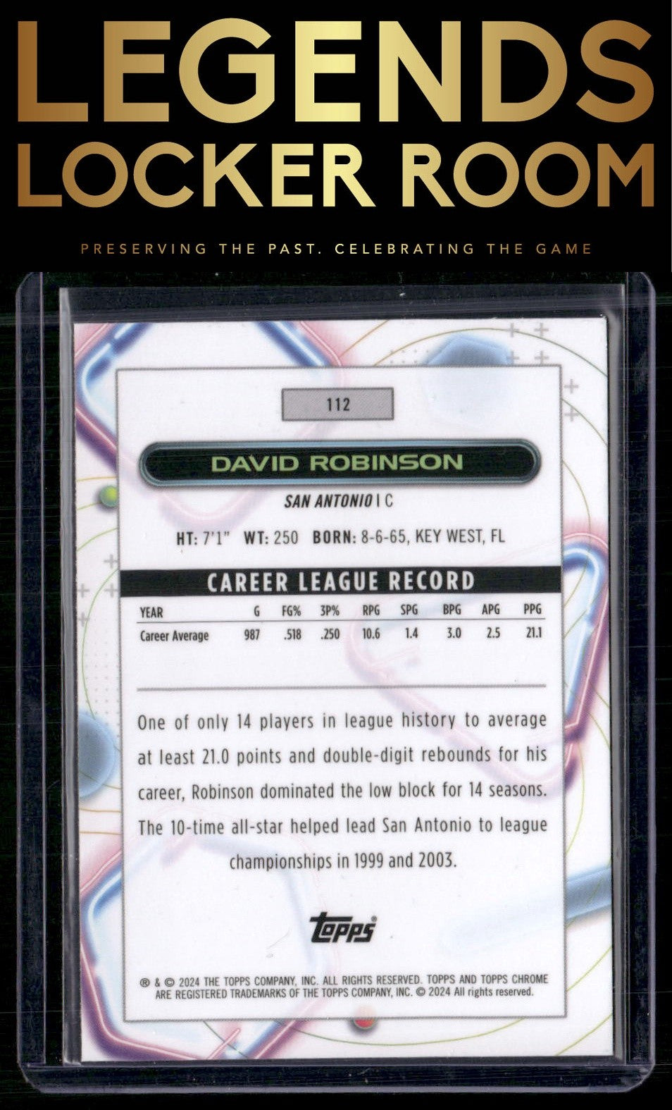 2023-24 Topps Chrome Cosmic #112 David Robinson