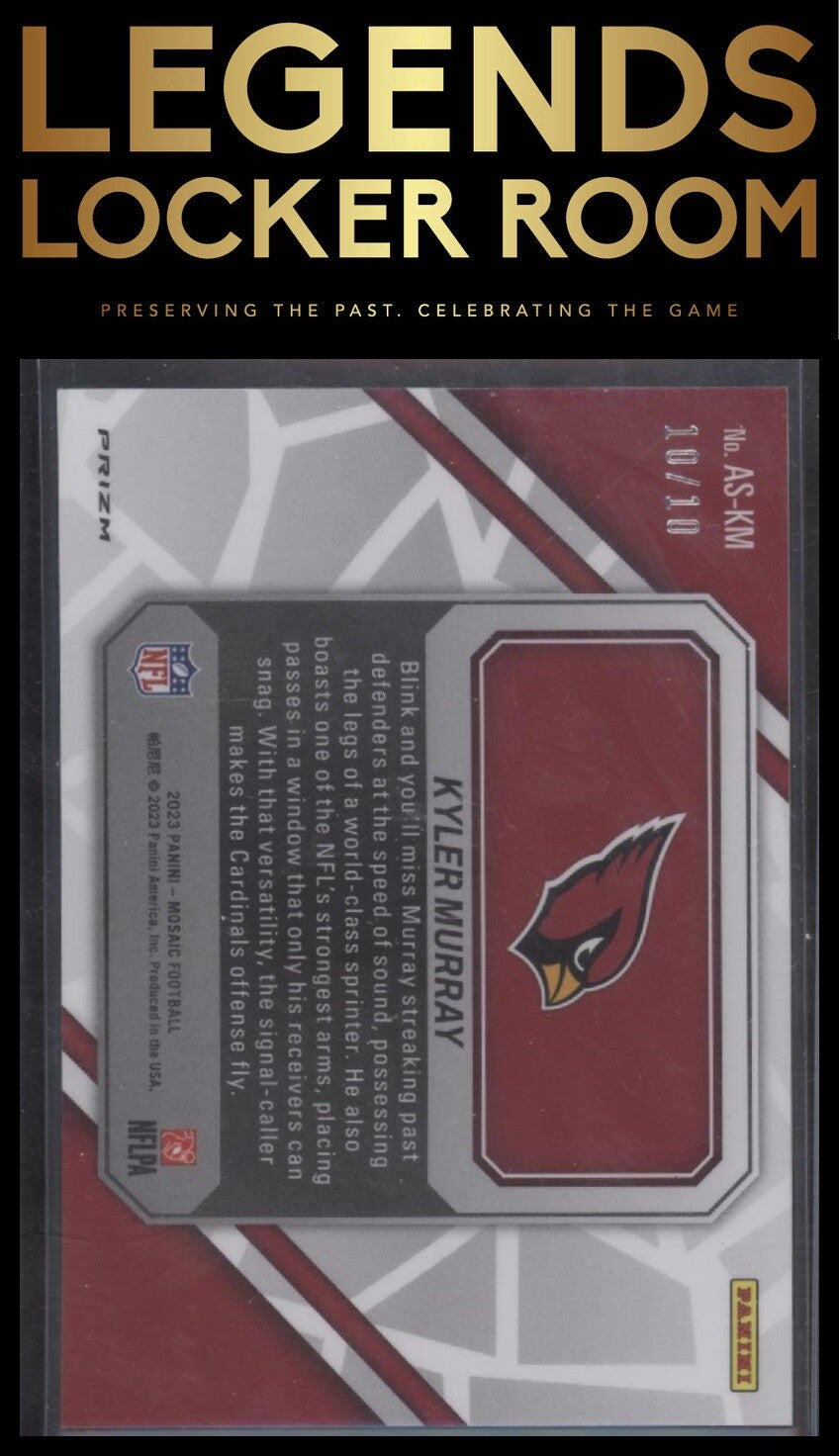 2023 Panini Mosaic #AS-KM Kyler Murray Audible Mosaic Gold #/10