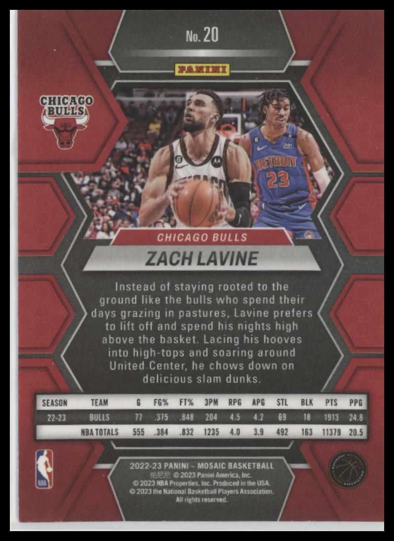2022-23 Panini Mosaic #20 Zach LaVine