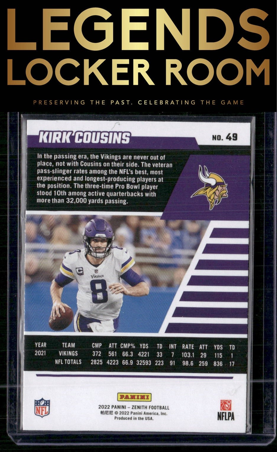 2022 Zenith #49 Kirk Cousins Retail