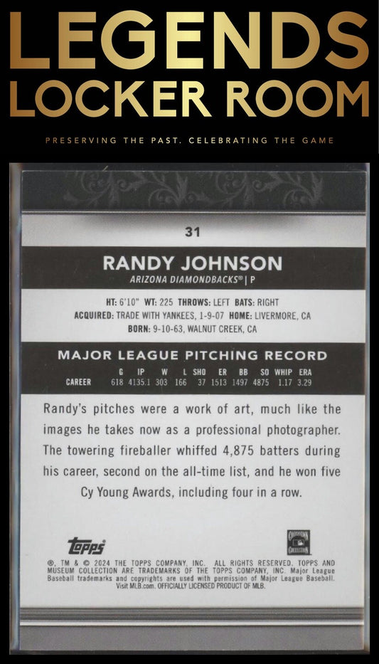 2024 Topps Museum Collection #31 Randy Johnson Copper