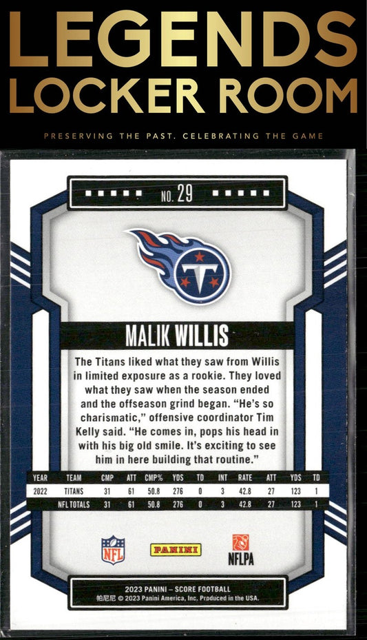 2023 Score #29 Malik Willis