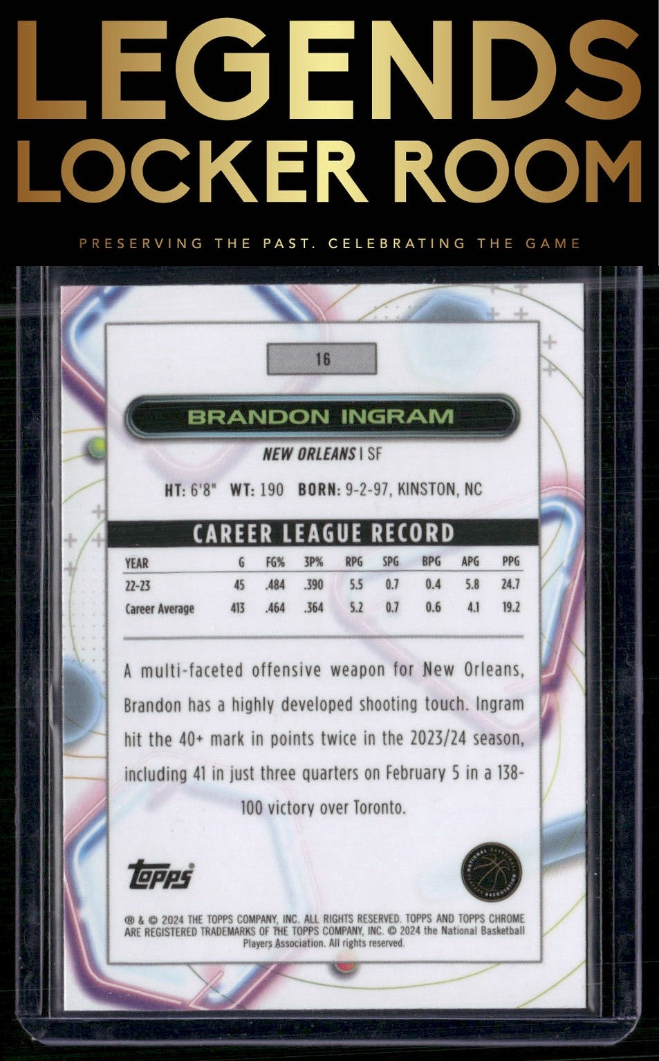 2023-24 Topps Chrome Cosmic #16 Brandon Ingram