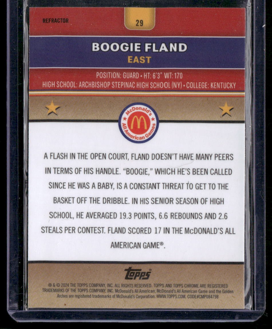 2024 Topps Chrome McDonald's All-American #29 Boogie Fland