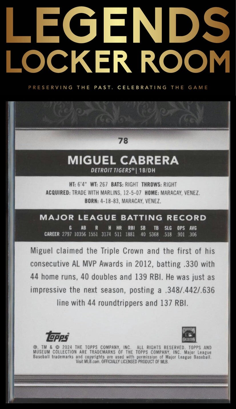 2024 Topps Museum Collection #78 Miguel Cabrera