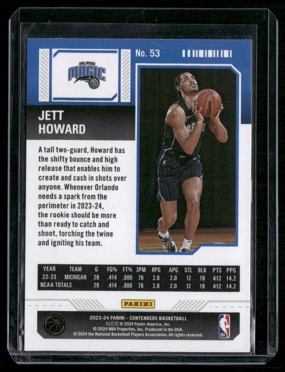 2023-24 Panini Contenders #53 Jett Howard Season Ticket Retail
