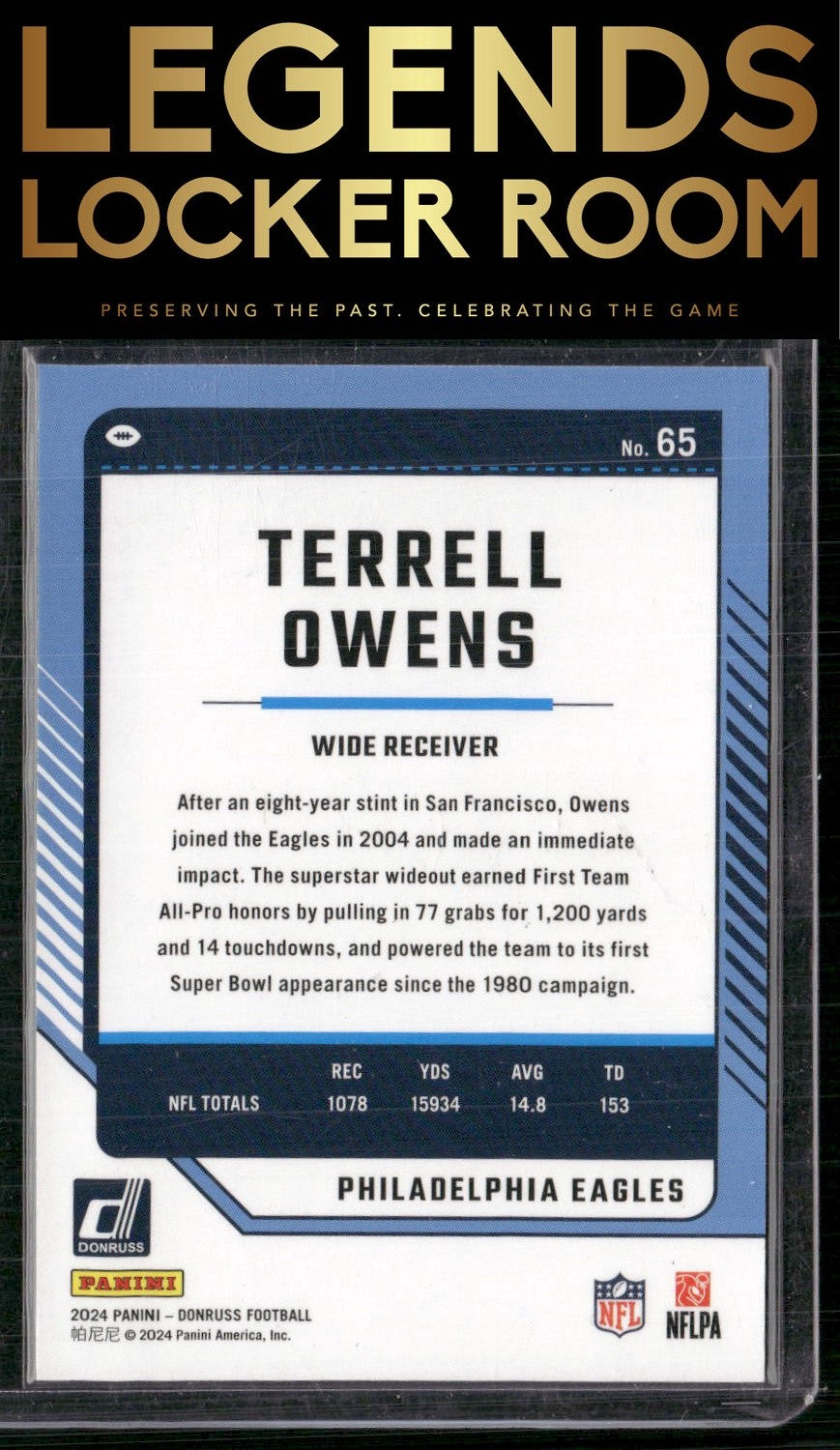 2024 Donruss #65 Terrell Owens Press Proof Gold #/50