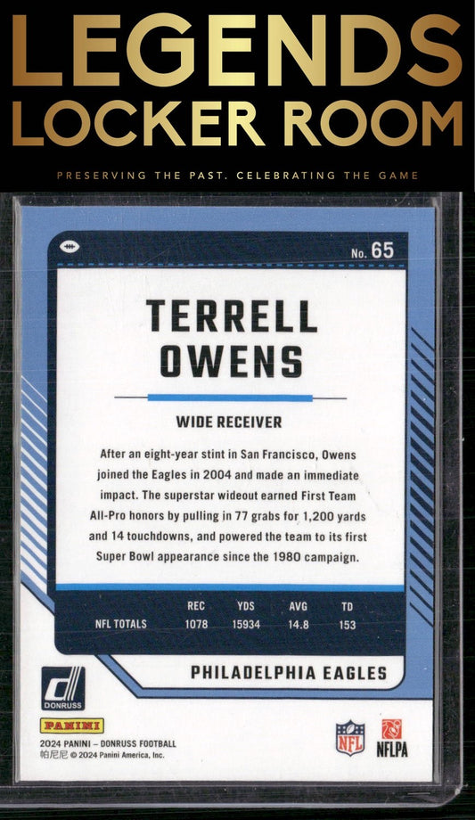 2024 Donruss #65 Terrell Owens Press Proof Gold #/50