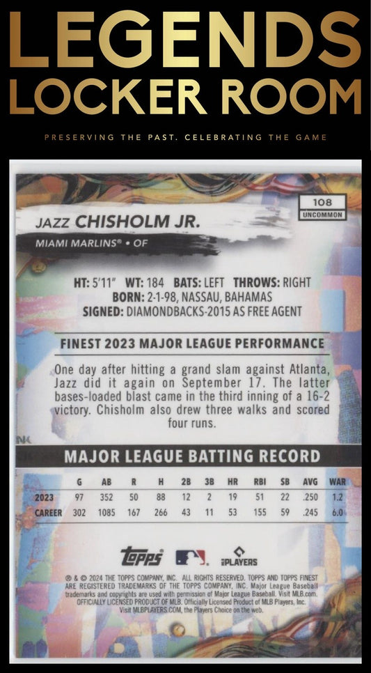 2024 Finest #108 Jazz Chisholm Jr.